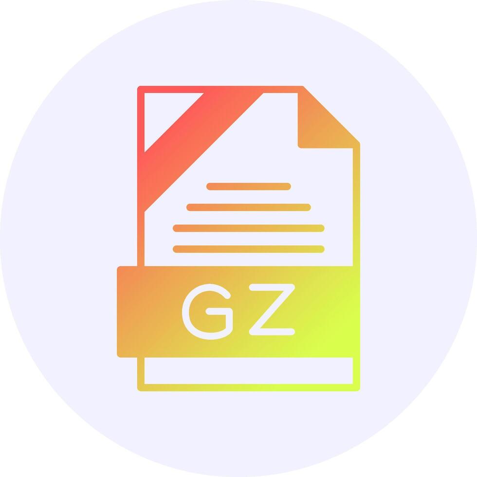 GZ Format Solid Icon Minimal Gradient Style vector