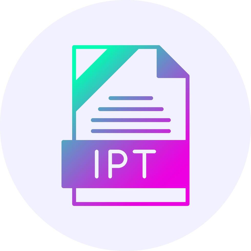 IPT Format Solid Icon Minimal Gradient Style vector