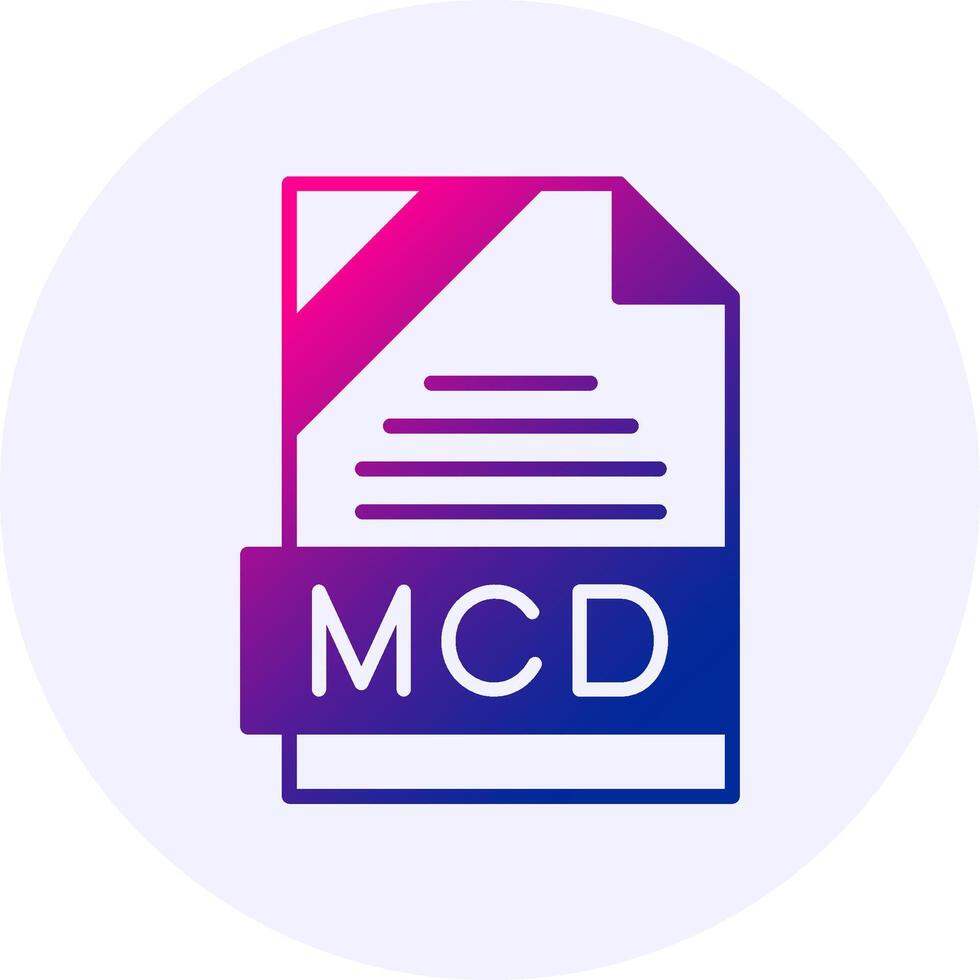 MCD Format Solid Icon Minimal Gradient Style vector