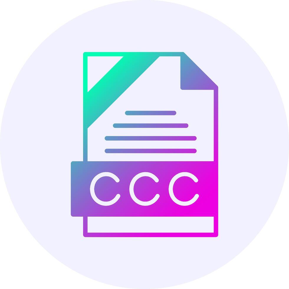 CCC Format Solid Icon Minimal Gradient Style vector