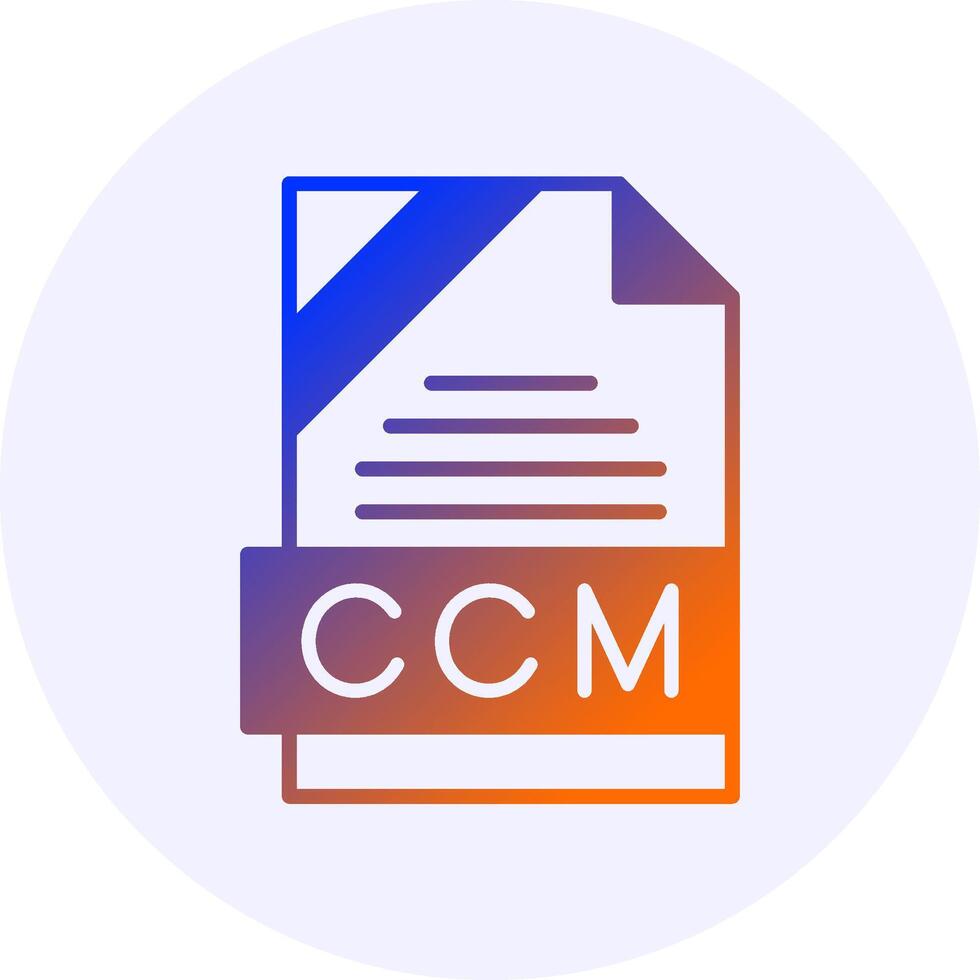 CCM Format Solid Icon Minimal Gradient Style vector