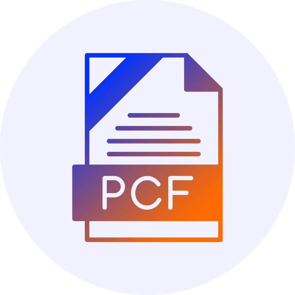 PCF Format Solid Icon Minimal Gradient Style vector