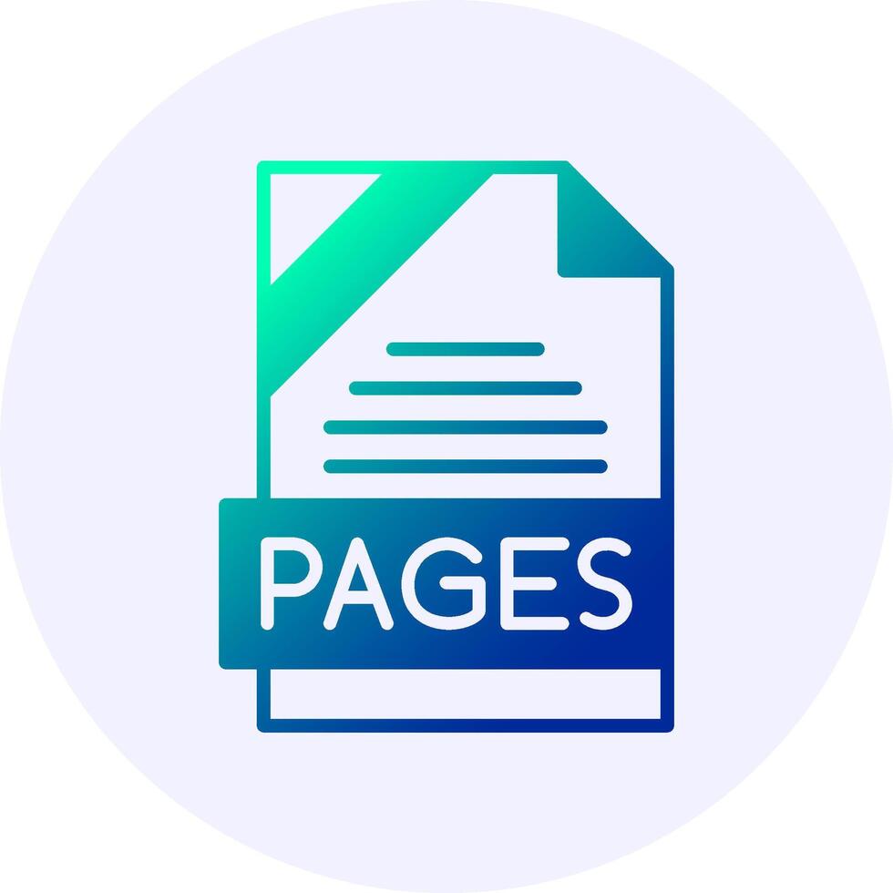 PAGES Format Solid Icon Minimal Gradient Style vector