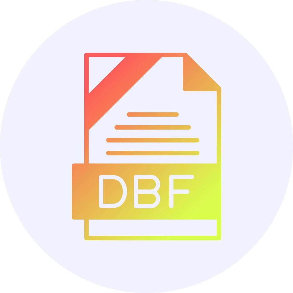 DBF Format Solid Icon Minimal Gradient Style vector