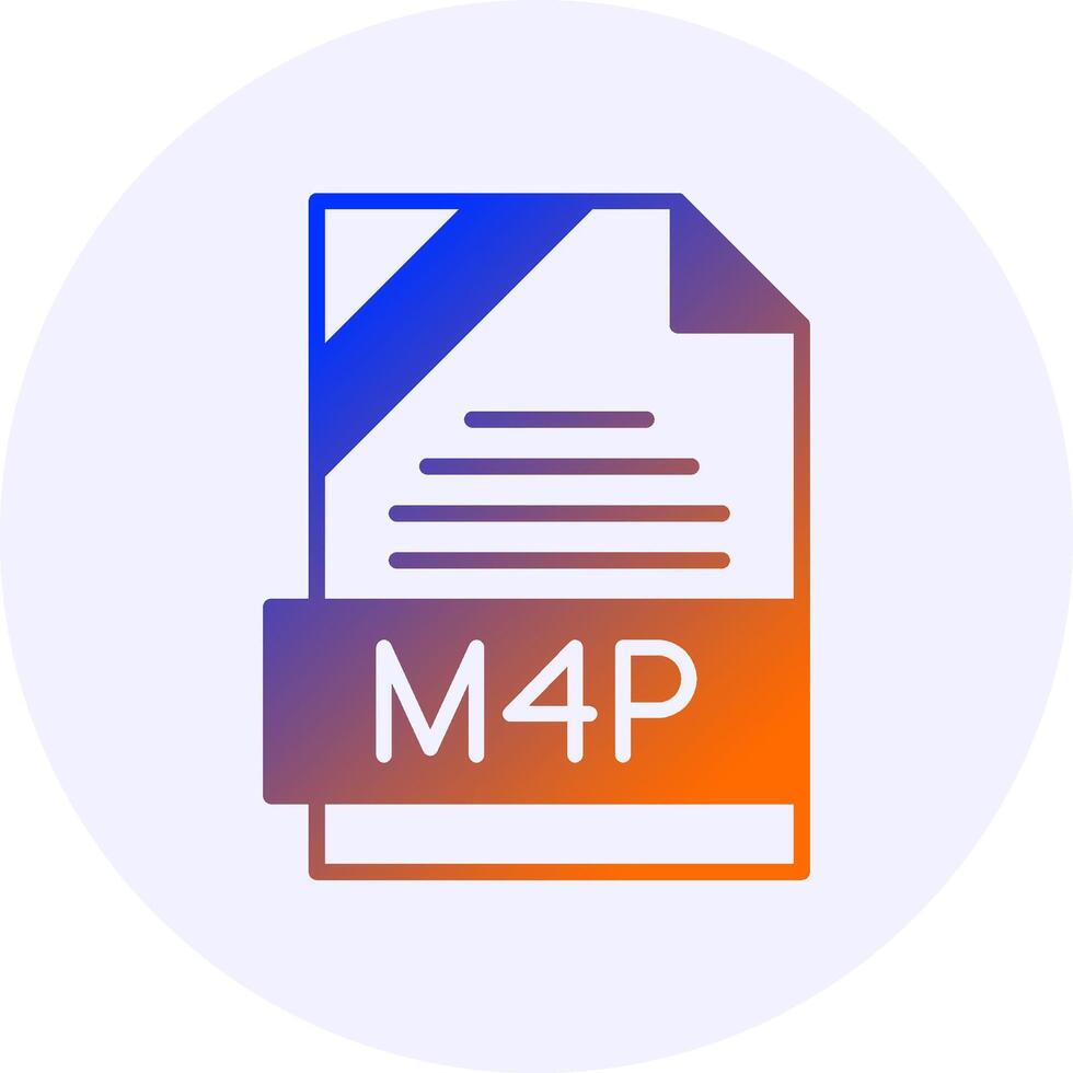 M4P Format Solid Icon Minimal Gradient Style vector