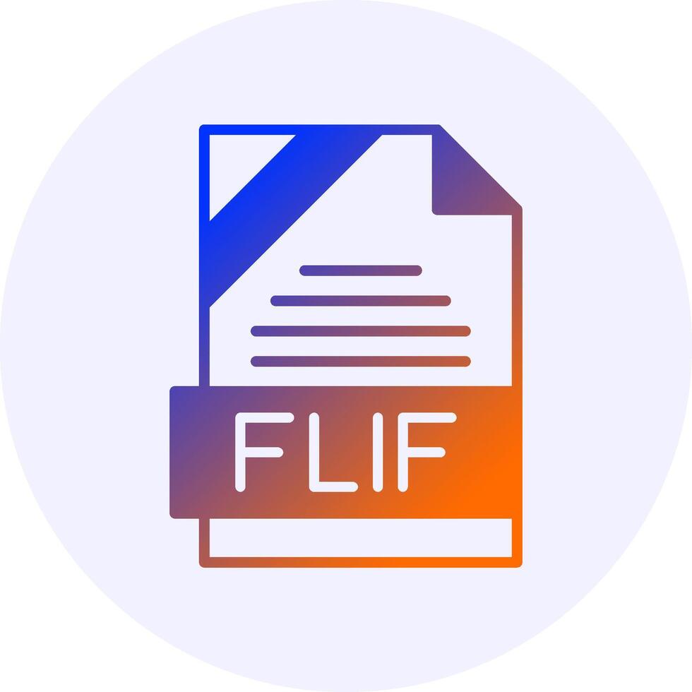 FLIF Format Solid Icon Minimal Gradient Style vector