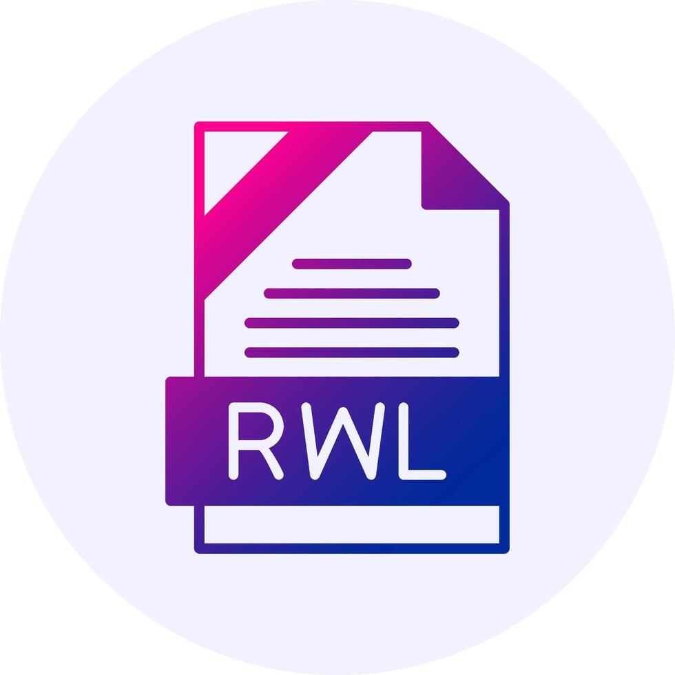 RWL Format Solid Icon Minimal Gradient Style vector