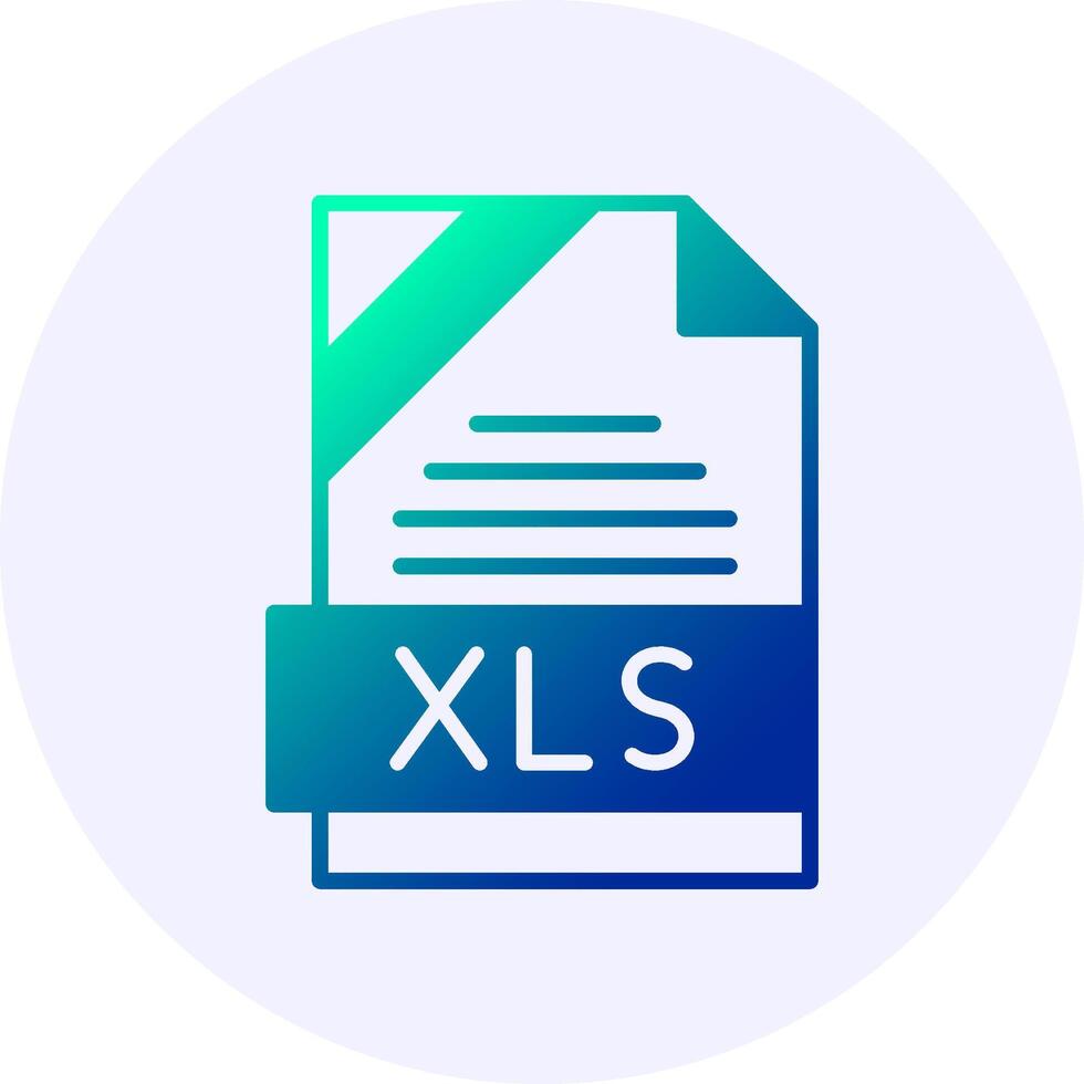 XLS Format Solid Icon Minimal Gradient Style vector