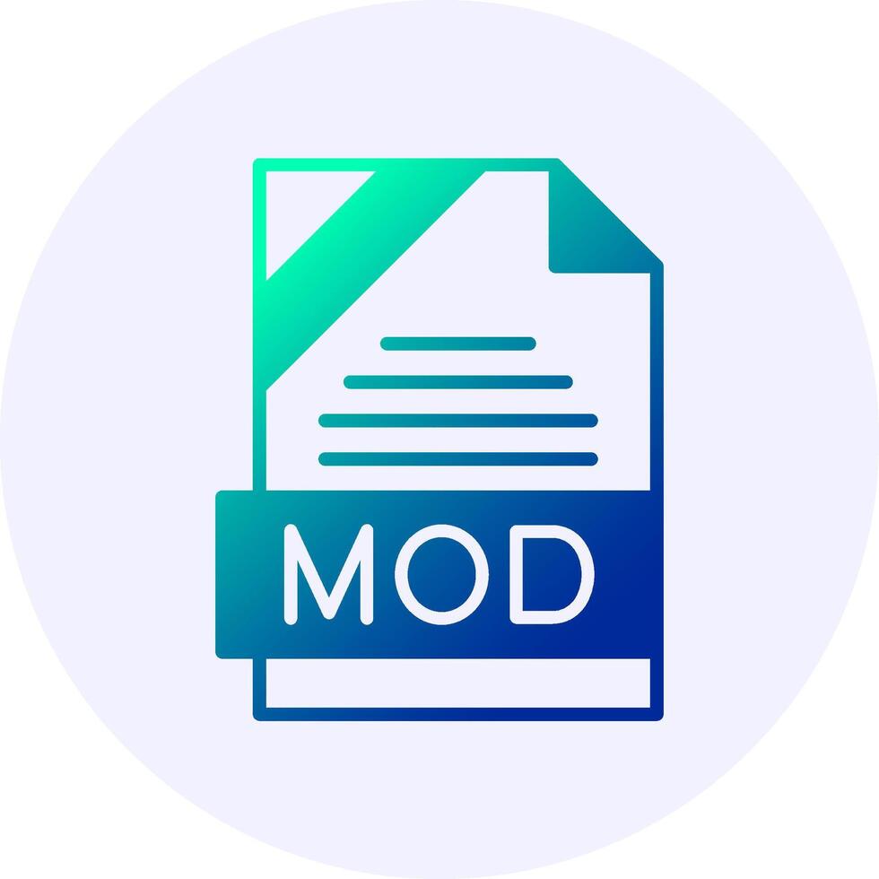 MOD Format Solid Icon Minimal Gradient Style vector