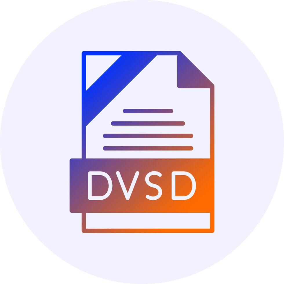 DVSD Format Solid Icon Minimal Gradient Style vector