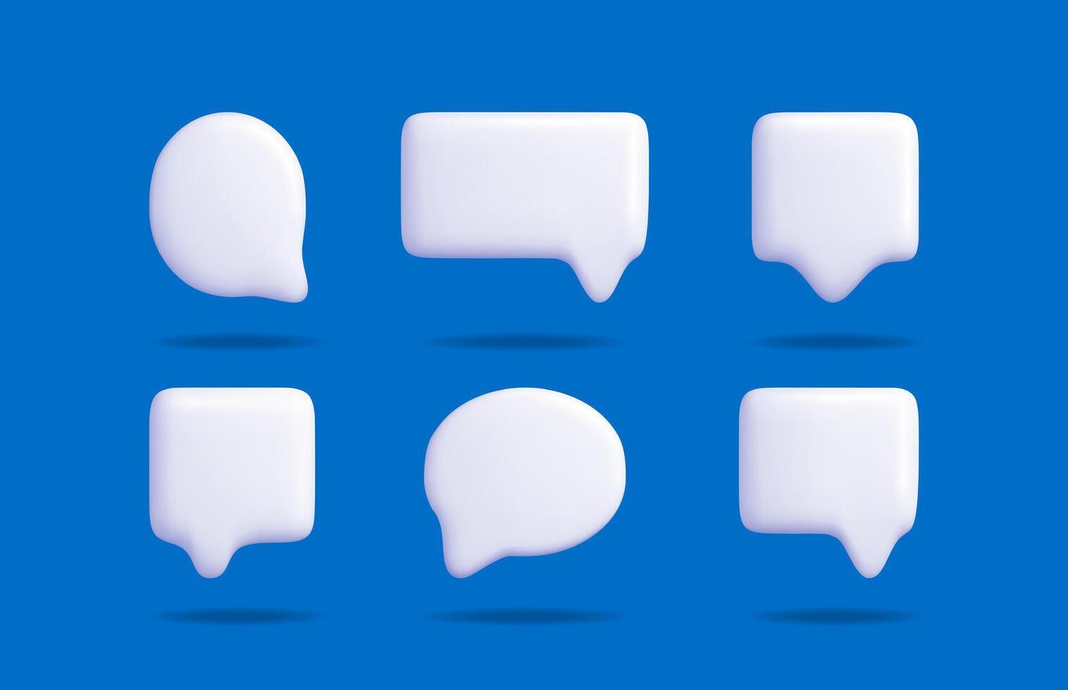 White speech bubbles on blue background vector