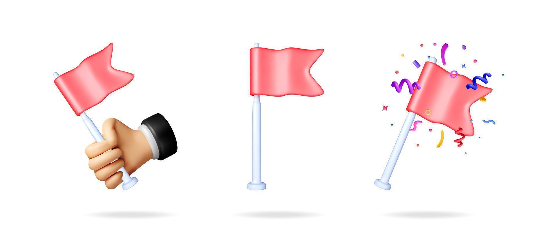 Colorful flags with celebratory design elements vector