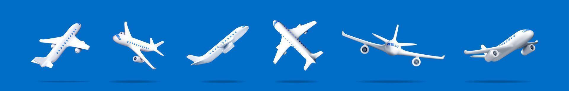 Illustration of different aircraft types vector