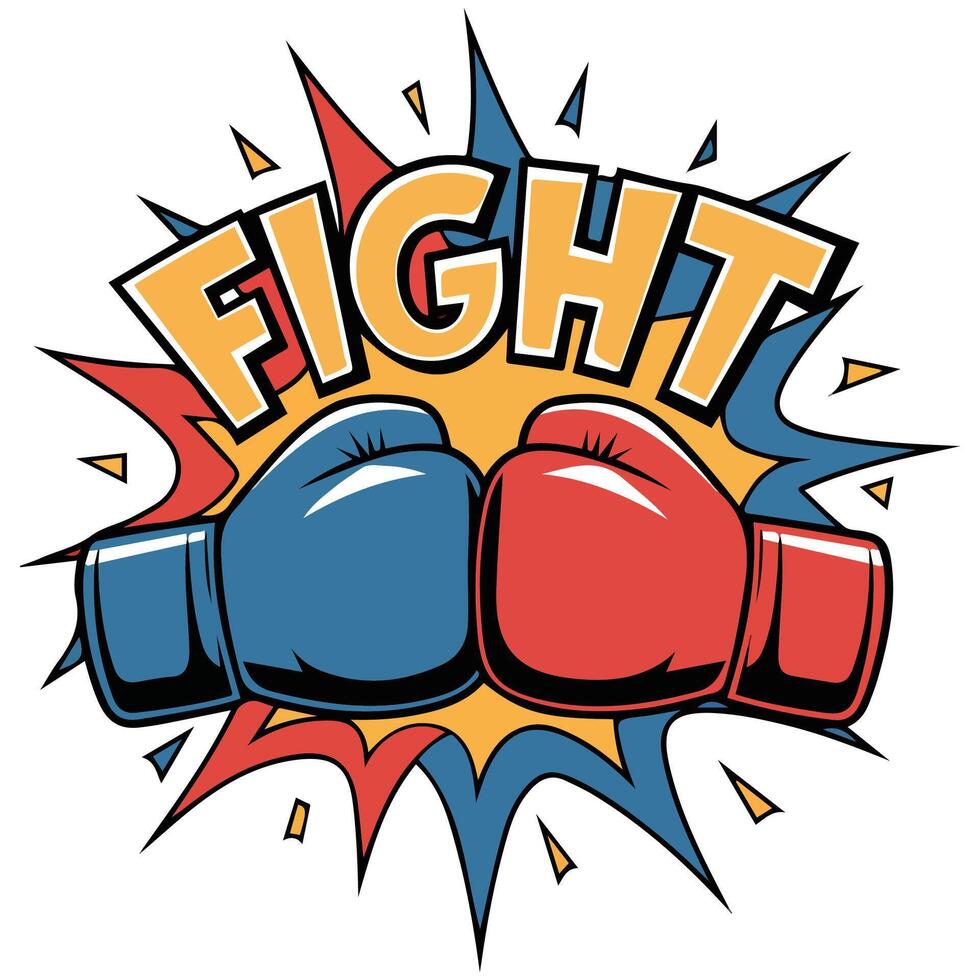 pair of athletic gloves in striking colors for boxing isolated illustration vector