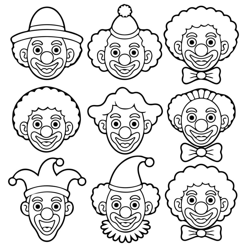 hand drawn set of circus performer symbols isolated illustration vector