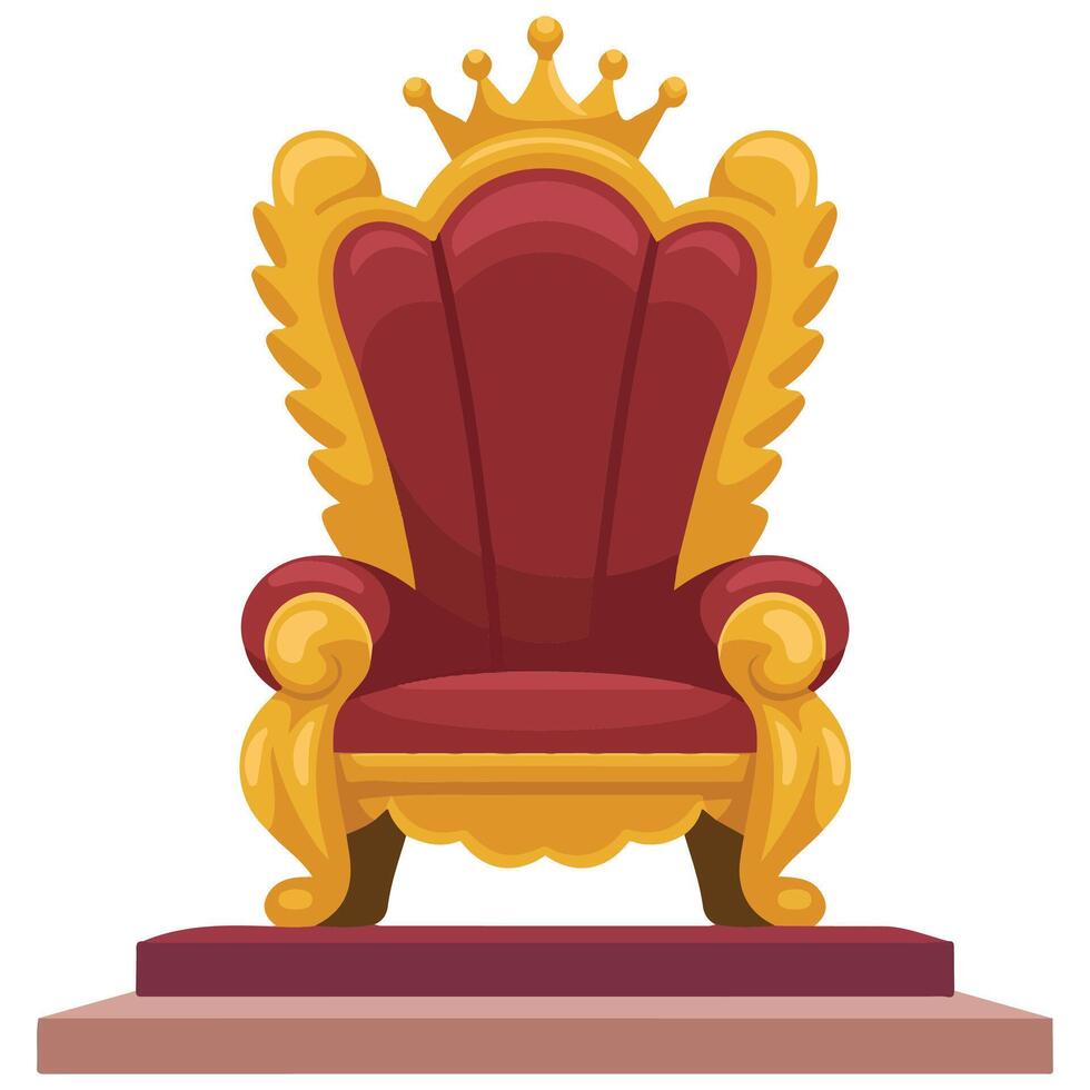 ornate king seat with luxurious design isolated illustration on white background vector