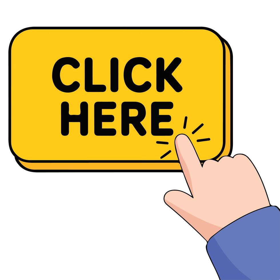 blue clickable hand cursor icon for website links isolated illustration vector