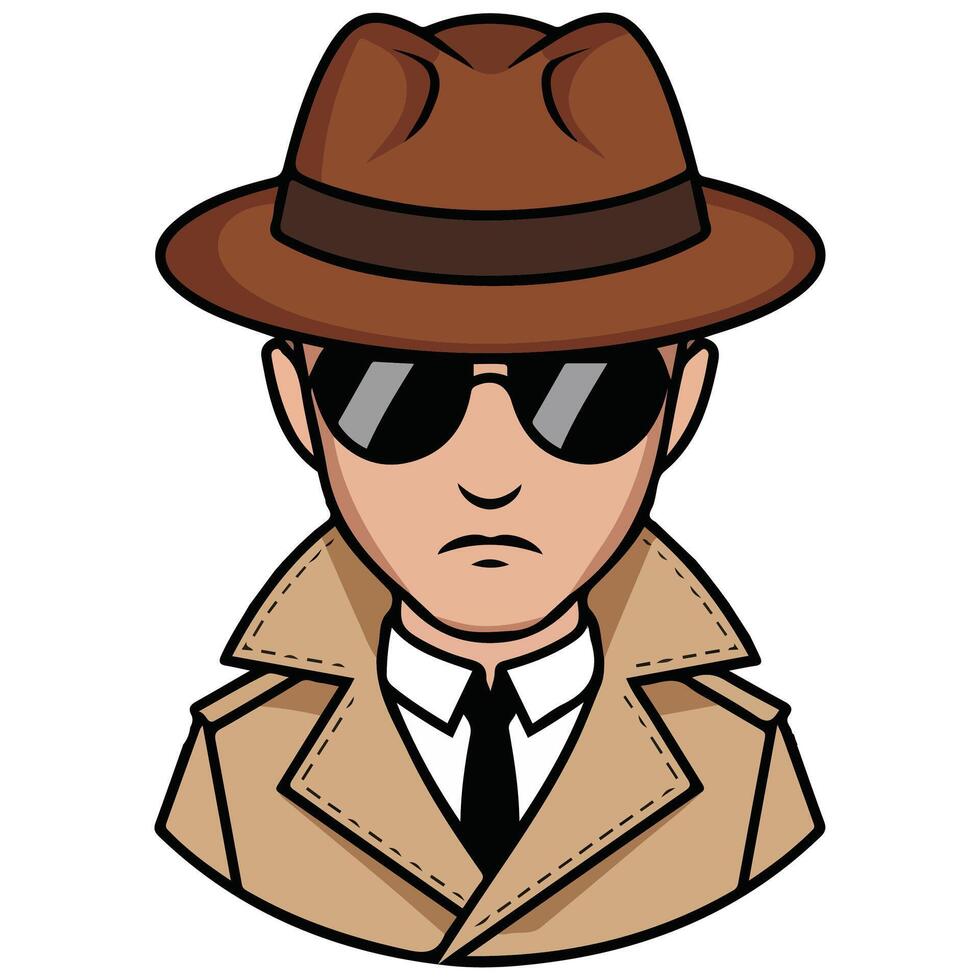 sleuth sketch isolated illustration on white background vector