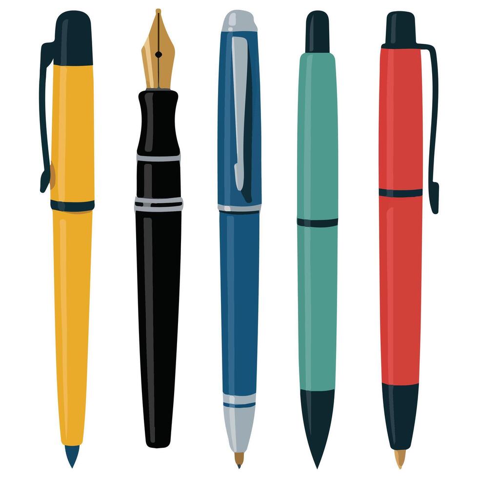 pen flat illustration isolated on white background vector