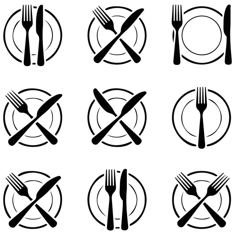 fork and knife set icon isolated illustration on white background vector
