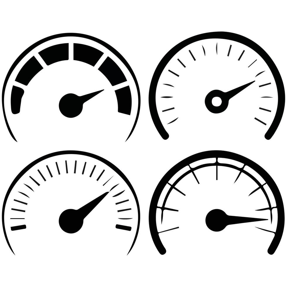 speedometer set icon logo isolated illustration on white background vector