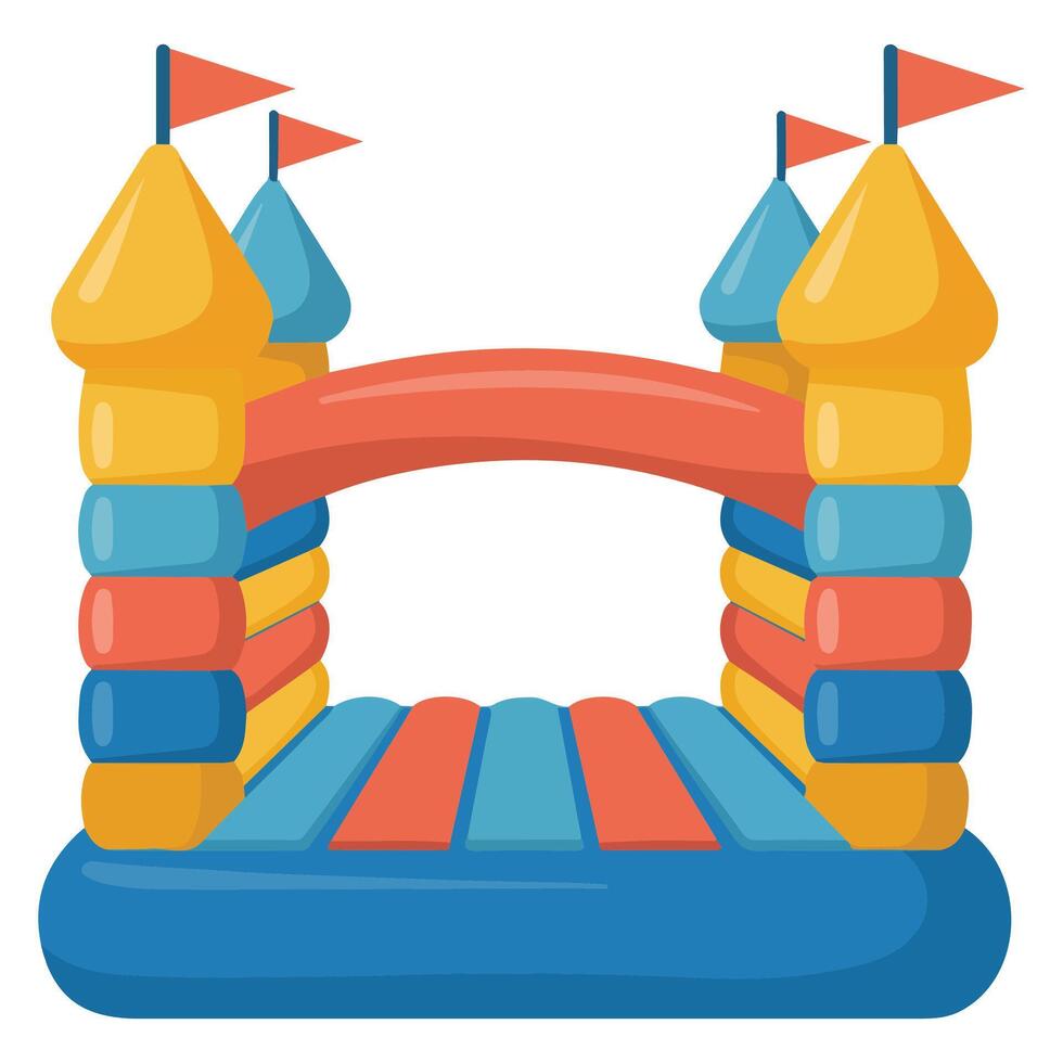 bouncy inflatable castle for kids playground isolated illustration vector