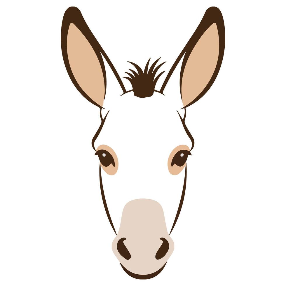 funny donkey face carnival mask isolated illustration on white background vector