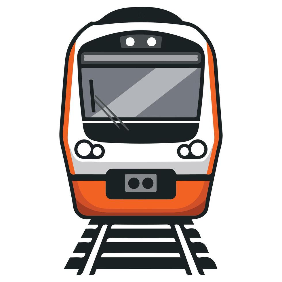 modern speed train front view illustration isolated on white background vector