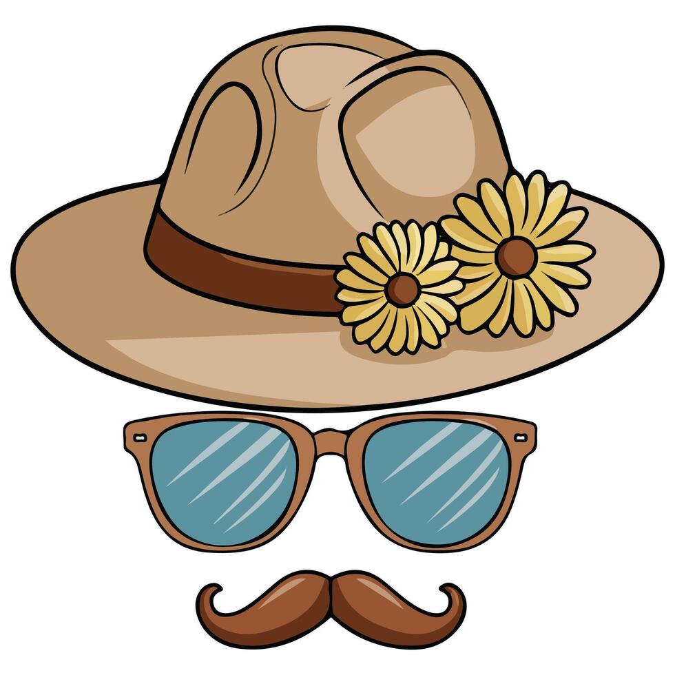 tropical hawaii face mask for selfies isolated illustration on white background vector