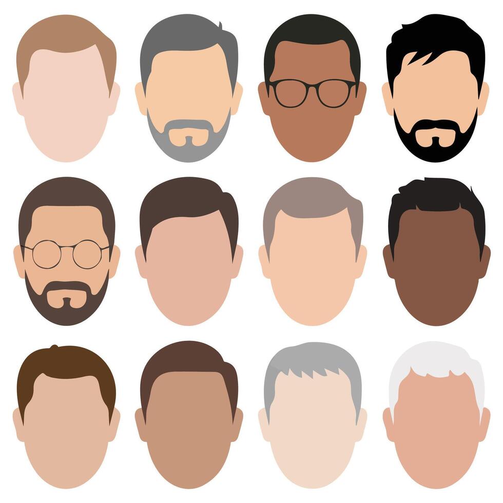 hair styling icons for woman and man isolated illustration on white background vector