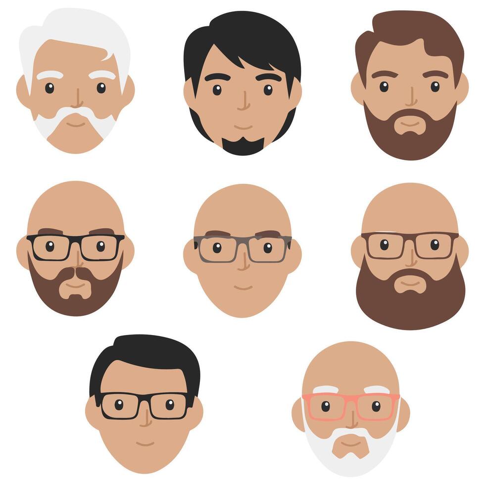 cartoon old man avatar with glasses isolated illustration on white background vector
