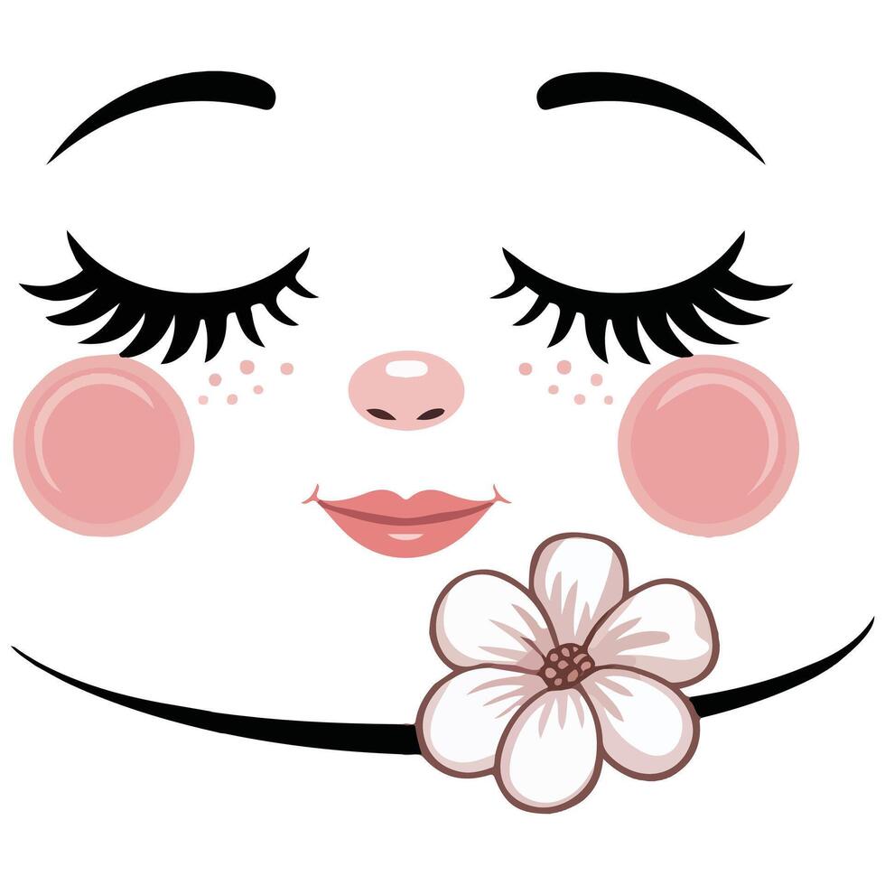 cartoon sleeping eyelashes isolated illustration on white background vector