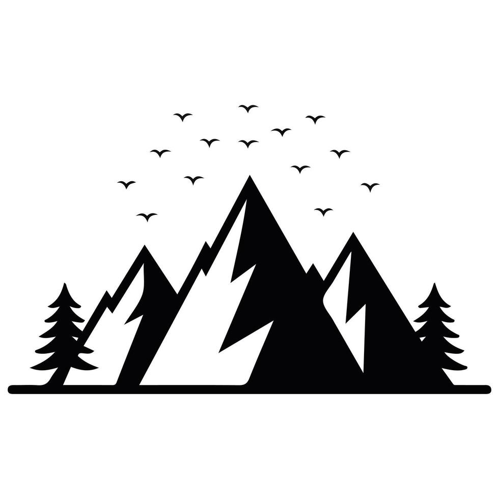 mountain illustration isolated on white background vector