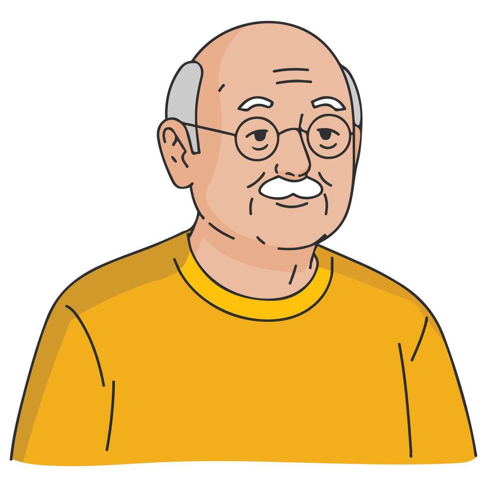 grandfather illustration avatar for logo isolated on white background vector