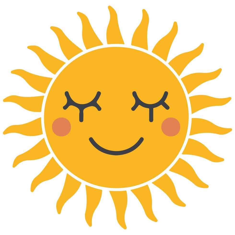 funny sun icon illustration isolated on white background vector