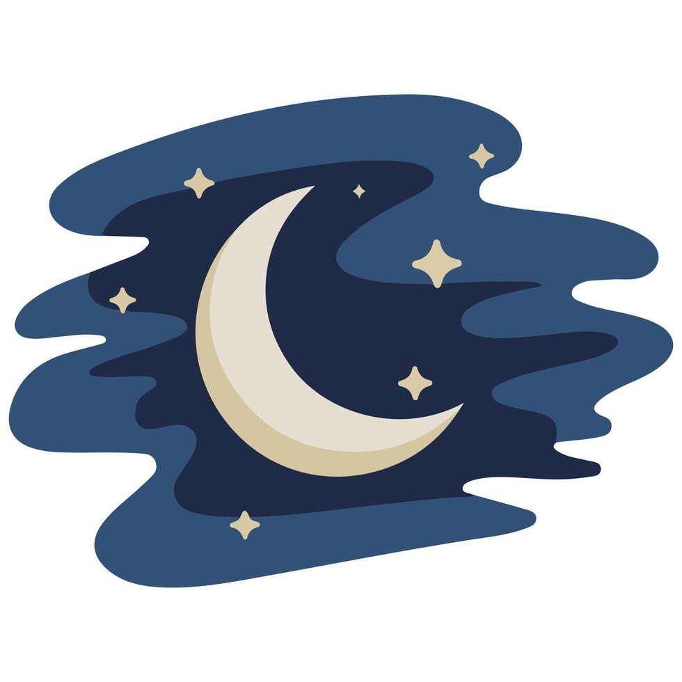 childrens magic poster with moon and stars isolated illustration vector