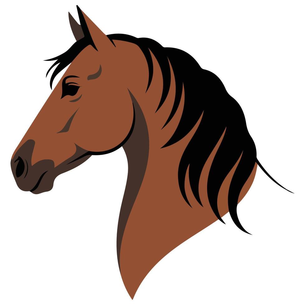 horse head flat emoji isolated on white background vector