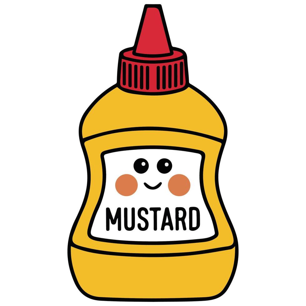 cartoon mustard character isolated illustration on white background vector