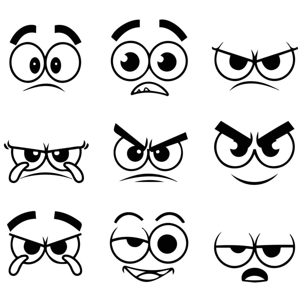high quality trendy set of 3d cartoon eyes isolated vector