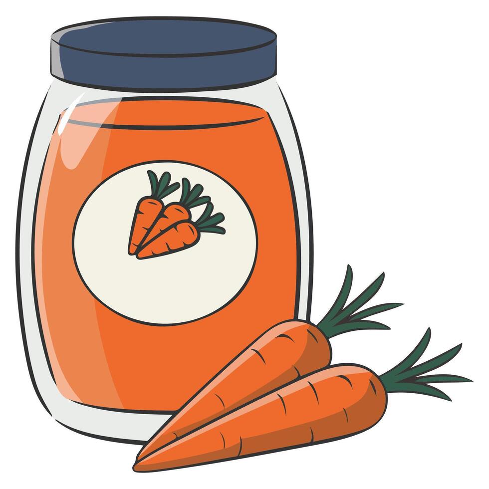 carrot puree isolated illustration on white background vector