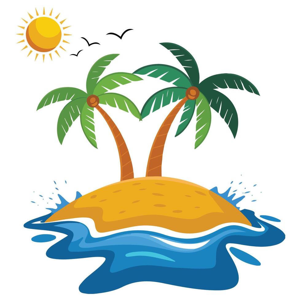 holidays for solitary island isolated illustration on white background vector