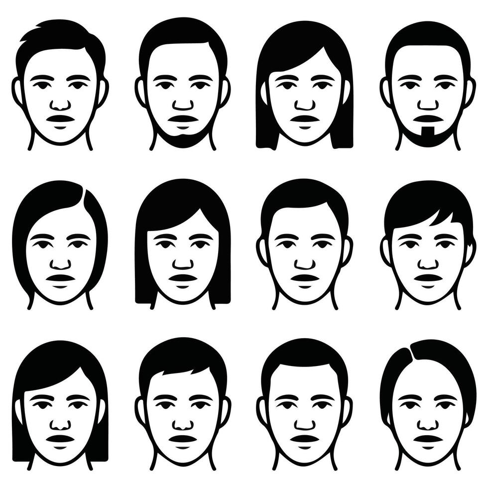 hairstyles collection for men isolated illustration on white vector