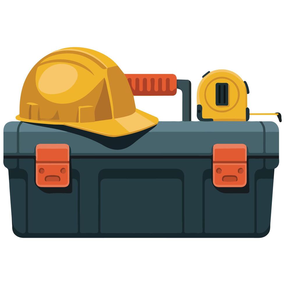 closed toolbox with tools inside isolated illustration vector
