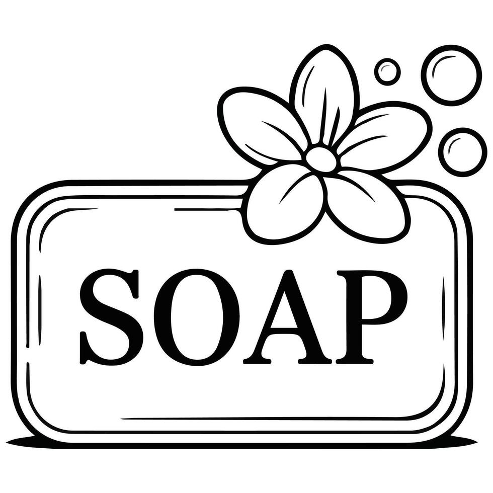 handmade soap with flower doodle isolated illustration vector