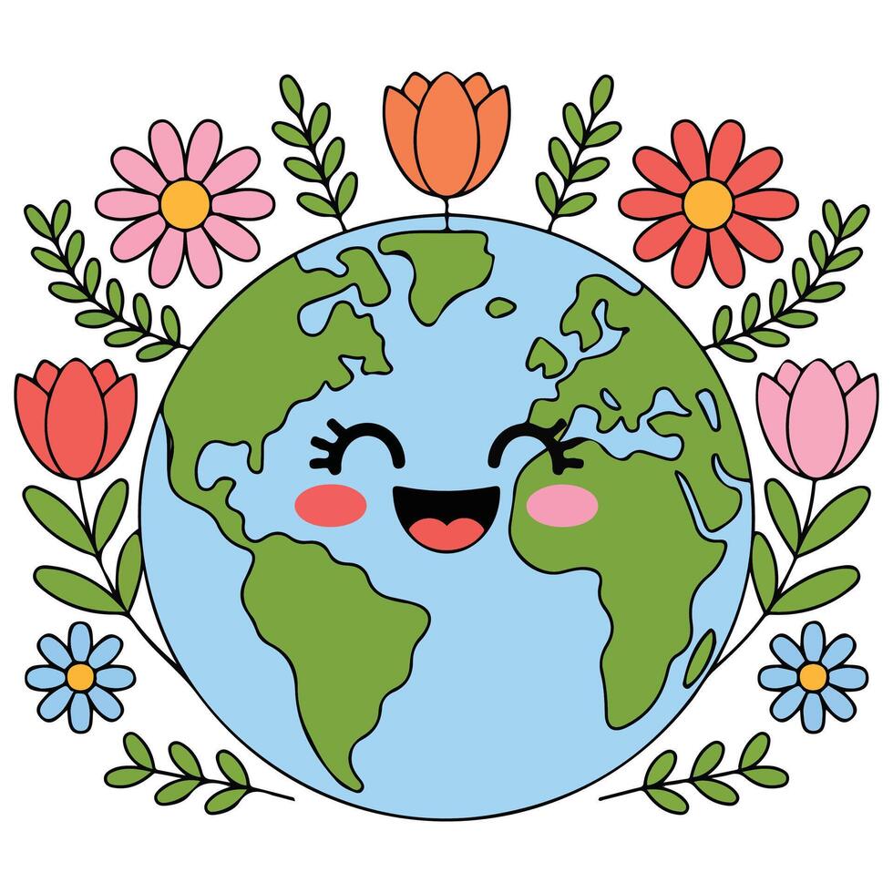 earth hour our planet ecology isolated illustration vector