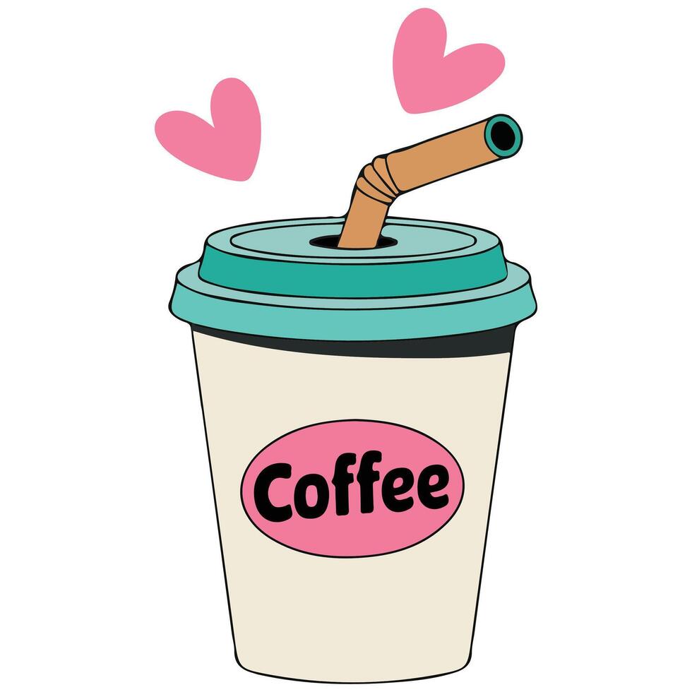 red cup of coffee with smoke isolated vector