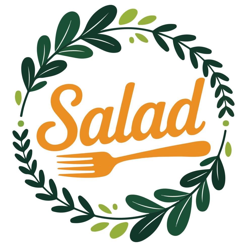lettering salad logo isolated on white vector