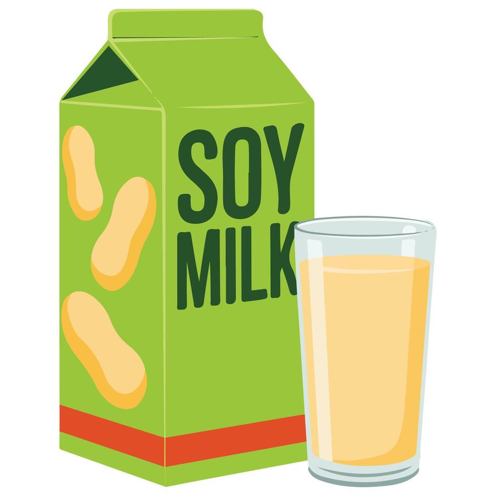 soy milk in paper pack isolated vector