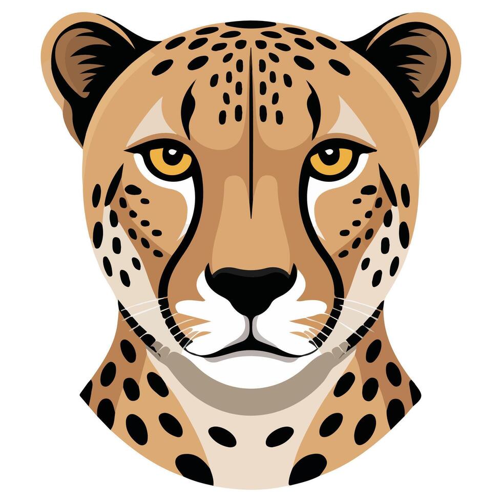 leopard face icon isolated on white background vector