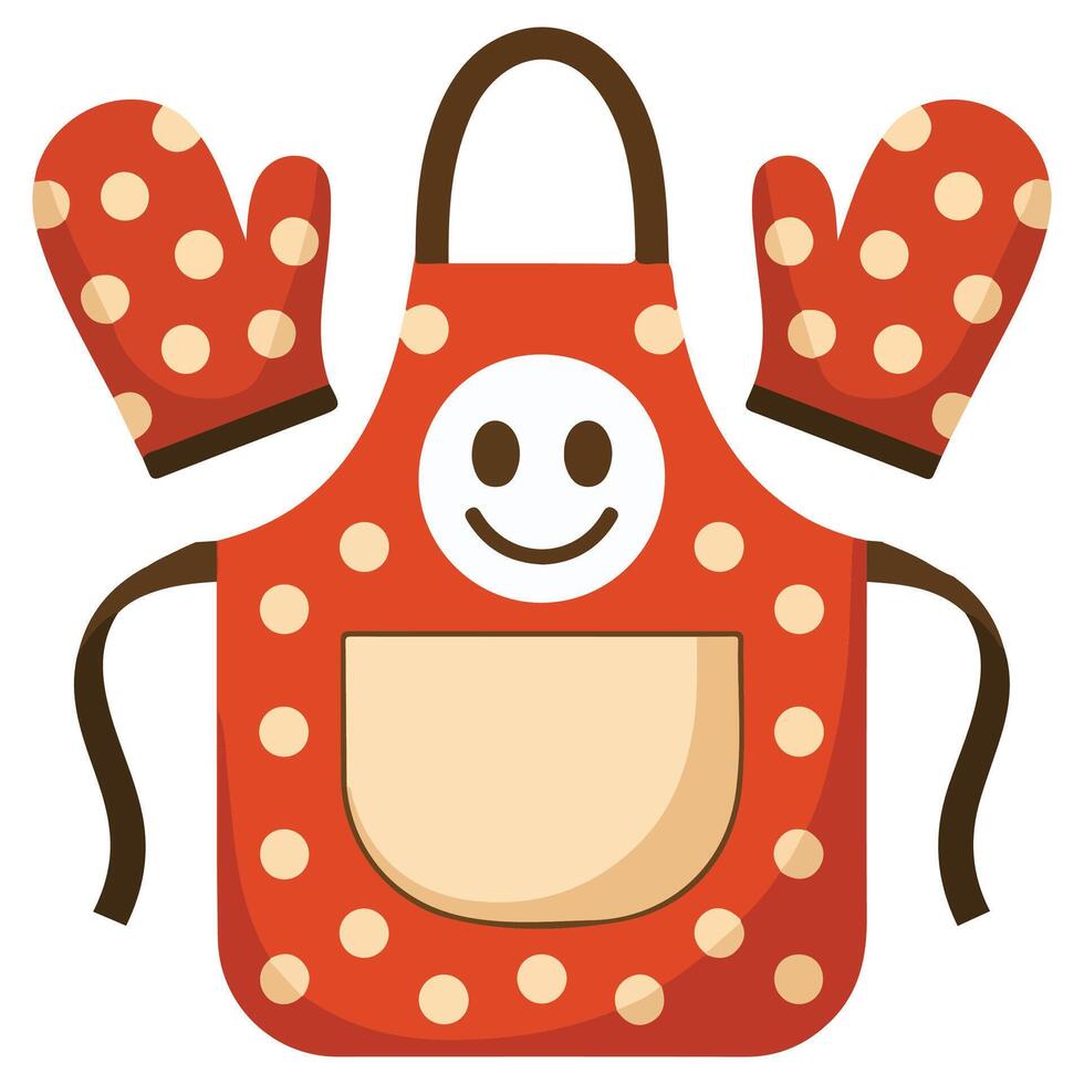 isolated set of kitchen glove apron vector